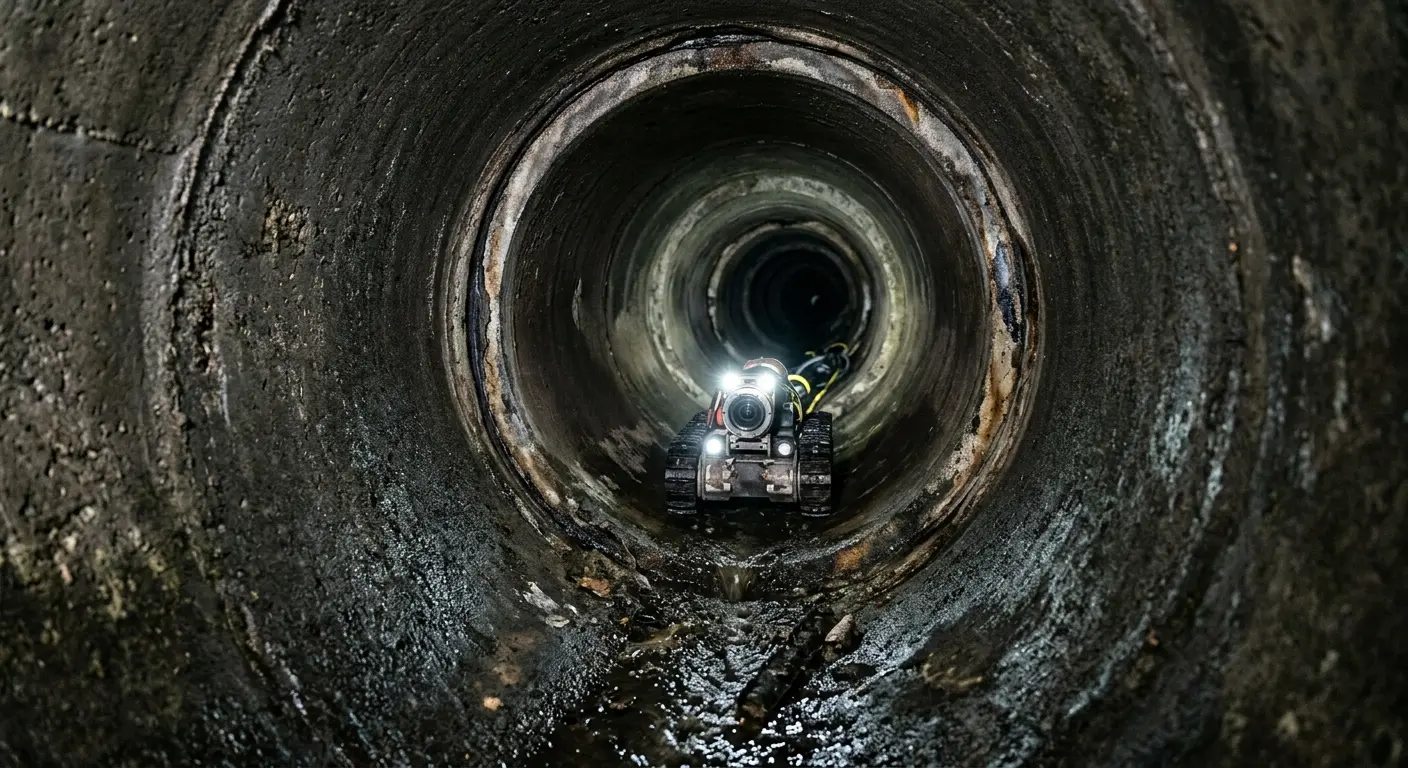 Robotic sewer camera inspecting pipe interior for Drain Snake Service in Birdsboro